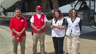 مطار العريش يستقبل طائرة مساعدات كويتية تحمل 40 طنا لغزة 