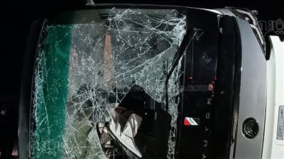 مصرع وإصابة 22 شخصا، اللقطات الأولى لحادث انقلاب أتوبيس المنيا 