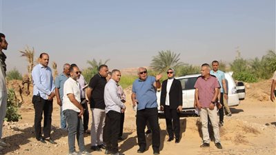 تدابير مكثفة لمنع زحف الرمال على طريق الخارجة - أسيوط بالوادي الجديد 