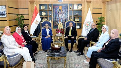 رئيس جامعة المنصورة يستقبل رئيسة المجلس القومي للمرأة