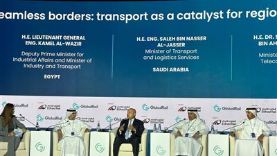 وزير النقل يشارك في افتتاح مؤتمر السكك الحديدية 