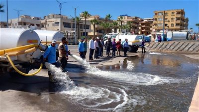 محاكاة حية لمواجهة تجمعات مياه الأمطار بمصيف بلطيم استعدادًا لموسم الشتاء 