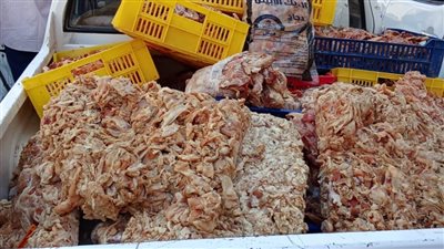 ضبط طن و350 كيلوجرامًا من مكونات الدجاج الفاسدة داخل أحد المجازر بالفيوم