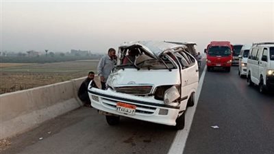 إصابة 9 أشخاص في حادث تصادم على طريق شبرا - بنها الحر 