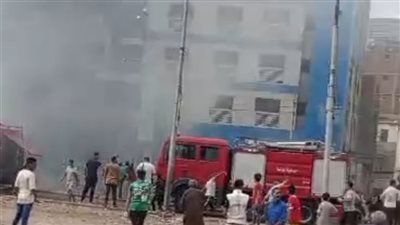 السيطرة على حريق مخزن مواد غذائية بالقليوبية 