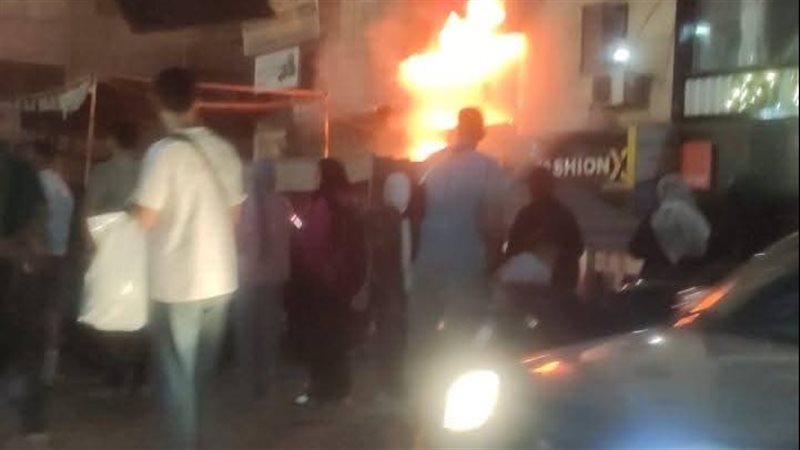 حريق بمحل احذية بالقليوبية،