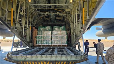 مطار العريش يستقبل الطائرة السعودية الـ69 ضمن الجسر الجوي لإغاثة أهالي غزة