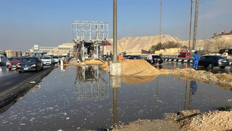 كسر ماسورة مياه يتسبب