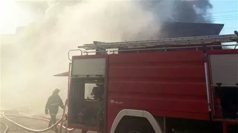 حريق مصنع تعبئة بشبين