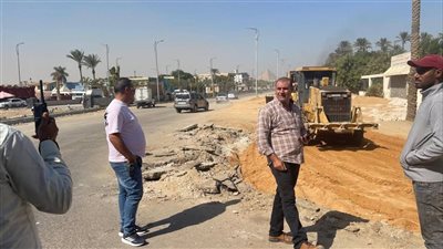رئيس حي الهرم يتفقد محيط المتحف المصري الكبير