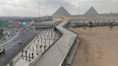 عبور جديد، أحدث صورة للممشى السياحي الرابط بين الأهرامات والمتحف المصري الكبير