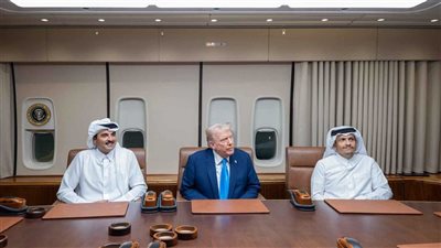 بيان قطري بشأن لقاء ترامب وتميم على متن طائرة الرئاسة الأمريكية (فيديو وصور)