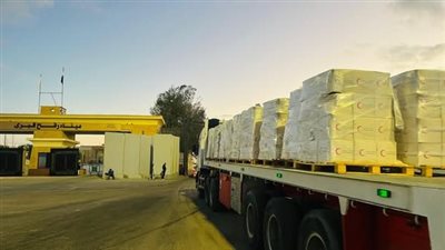 بـ 9200 طن مساعدات، الهلال الأحمر المصري يطلق قافلة 