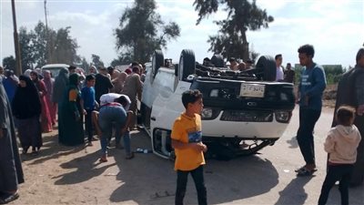 إصابة 8 أشخاص في انقلاب ميكروباص أسفل كوبري قليوب 