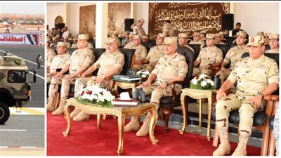 وزير الدفاع يشهد إجراءات تفتيش الحرب لأحد تشكيلات المنطقة المركزية العسكرية 