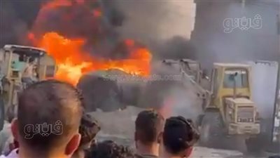 حريق هائل في محطة بنزين بالشرقية (صور)