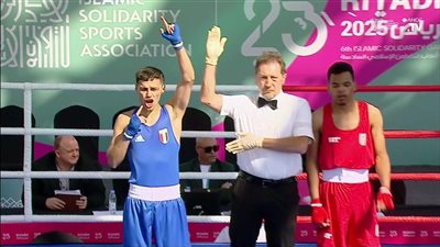 أمير الكيلاني بطل الملاكمة يضمن أول ميدالية لمصر في التضامن الإسلامي