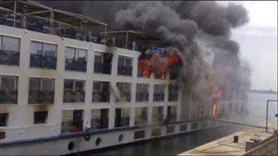 حريق محدود في باخرة سياحية بكورنيش مدينة أسوان دون إصابات