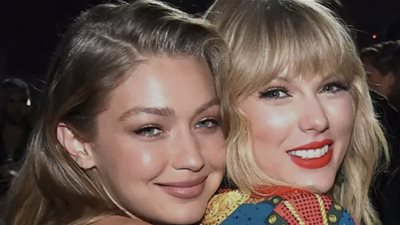 جيجي حديد وصيفة تايلور سويفت في حفل زفافها 