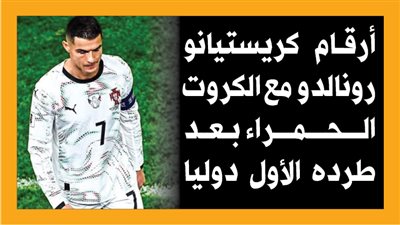 أرقام كريستيانو رونالدو مع الكروت الحمراء بعد طرده الأول دوليا (انفوجراف)