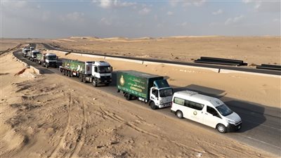 بتوجيهات شيخ الأزهر، دخول قافلة بيت الزكاة والصدقات الإغاثية إلى غزة (فيديو)