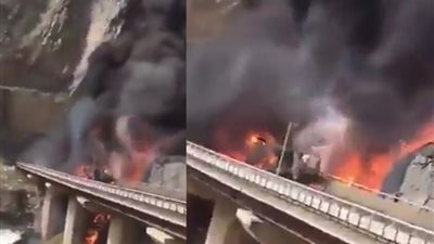  تسبب فى مصرع 40 معتمرا، لحظة تصادم حافلة بصهريج نفط بالمدينة المنورة (فيديو) 