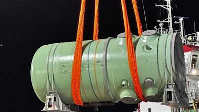 الصور الأولى لوعاء ضغط المفاعل النووي بمحطة الضبعة 