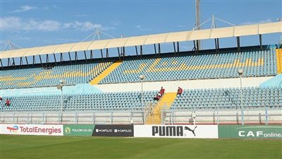 استعدادات استاد السويس لاستقبال مواجهة المصري وكايزر شيفز(صور)