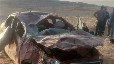مصرع شاب وإصابة 4 بينهم طفل في انقلاب سيارة ملاكى بالوادى الجديد 