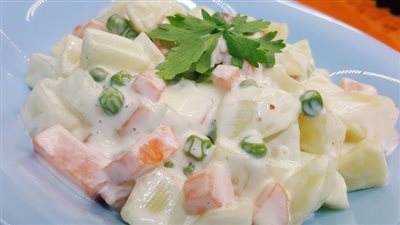 طريقة عمل سلطة البطاطس بالمايونيز، طبق المطاعم الفاخرة