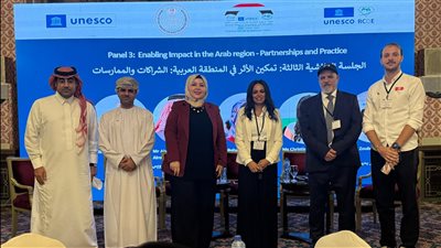 رهام سلامة تعرض تجربة مرصد الأزهر باجتماع اليونسكو التشاوري لبناء السلام (صور)