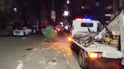 غلق شارع بورسعيد بالمنصورة من الاتجاهين بسبب حريق في سوق الخواجات