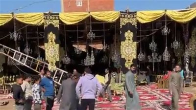 صوان على مساحة فدان، استعدادات لإقامة عزاء الحاجة سبيلة رمز العطاء بالدقهلية 