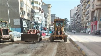 استكمال أعمال رد الشيء لأصله بشارع وزير في دمياط