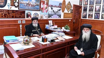  البابا تواضروس يتلقى تقريرا عن العمل في دير السيدة العذراء بجبل إخميم