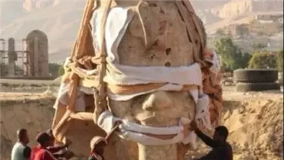 يزن 60 طنا، الآثار تكشف الستار عن تمثال الملك أمنحتب الثالث بمعبد ملايين السنين غدًا