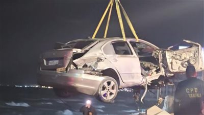 مصرع شخص وإصابة 3 في سقوط سيارة من كورنيش الإسكندرية على البحر