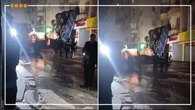 العربية احترقت وأشعلت النار بمقهى ومحل، تفاصيل حادث تريلا دائري المريوطية بعد وفاة السائق (فيديو)