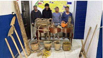 ضبط 4 متهمين بالتنقيب غير المشروع عن الآثار داخل عقار بروض الفرج