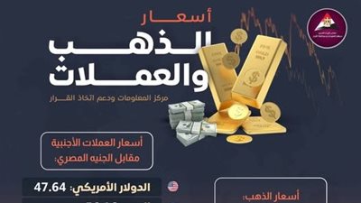 أسعار الذهب والعملات العربية والأجنبية اليوم (إنفوجراف)
