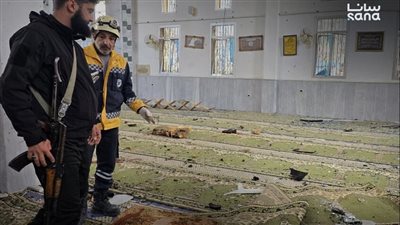 ارتفاع عدد ضحايا انفجار مسجد بحمص السورية أثناء صلاة الجمعة لـ 26 قتيلا ومصابا