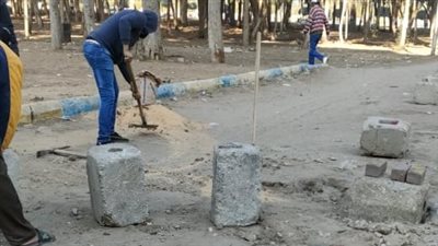 غلق مدخل للسيارات بالغابة الشجرية بالإسماعيلية | صور 