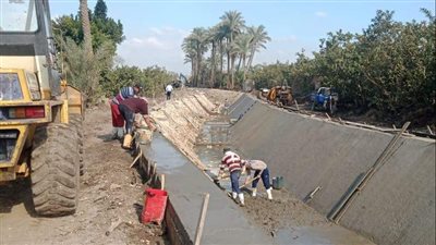 انتهاء ٢٥٪؜ من أعمال تبطين الترع في القليوبية | صور 