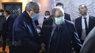 وزير التموين وحسن حمدي في عزاء هالة رجائي عطية|صور 