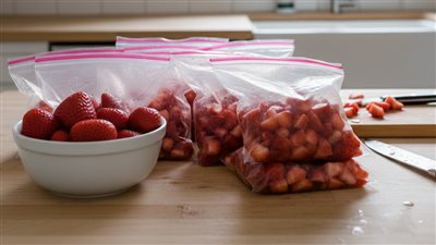 لعمل المربى والعصائر، خطوات تفريز الفراولة استعدادا لشهر رمضان