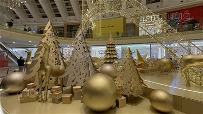 زينة وأضواء ليلة رأس السنة 2026 تزين مولات 6 أكتوبر (فيديو وصور)