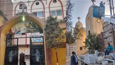 استعدادًا لعيد الميلاد، رفع المخلفات والإشغالات بمحيط كنائس وأديرة بني سويف