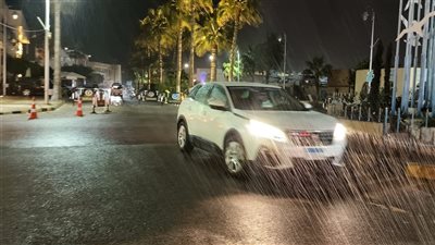 سقوط أمطار متوسطة على محافظة الإسكندرية ليلا (صور)