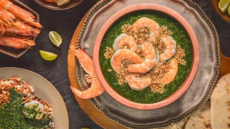 الملوخية بالجمبري