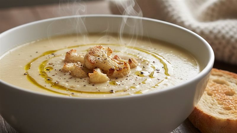 شوربة القرنبيط بالثوم